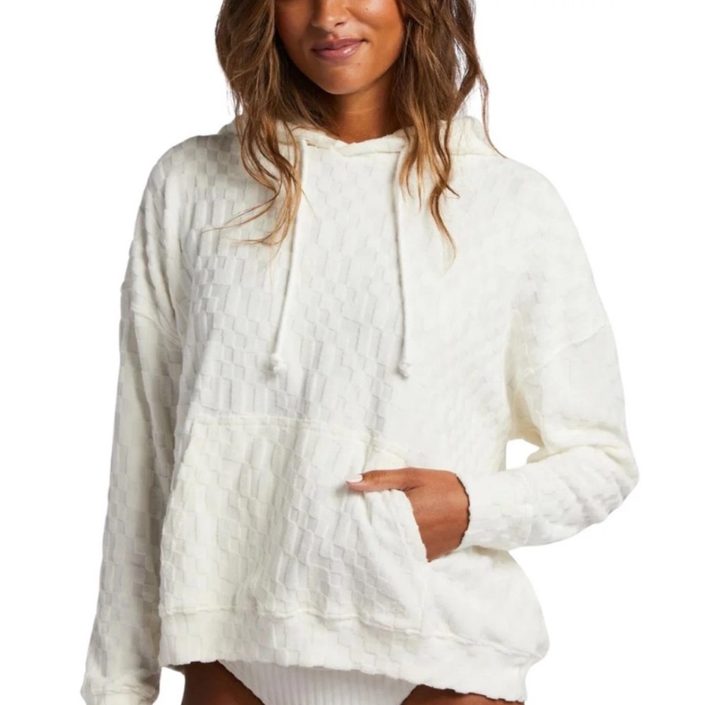 Billabong Cream Textured Hooded Sweatshirt
